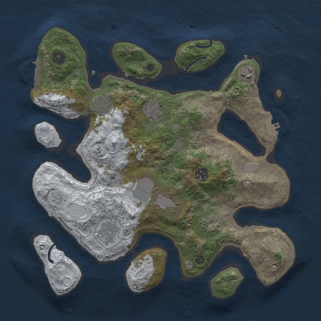 Rust Map: Procedural Map, Size: 3550, Seed: 589433, 15 Monuments