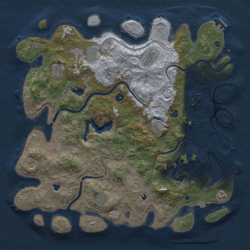 Rust Map: Procedural Map, Size: 4500, Seed: 111503, 16 Monuments