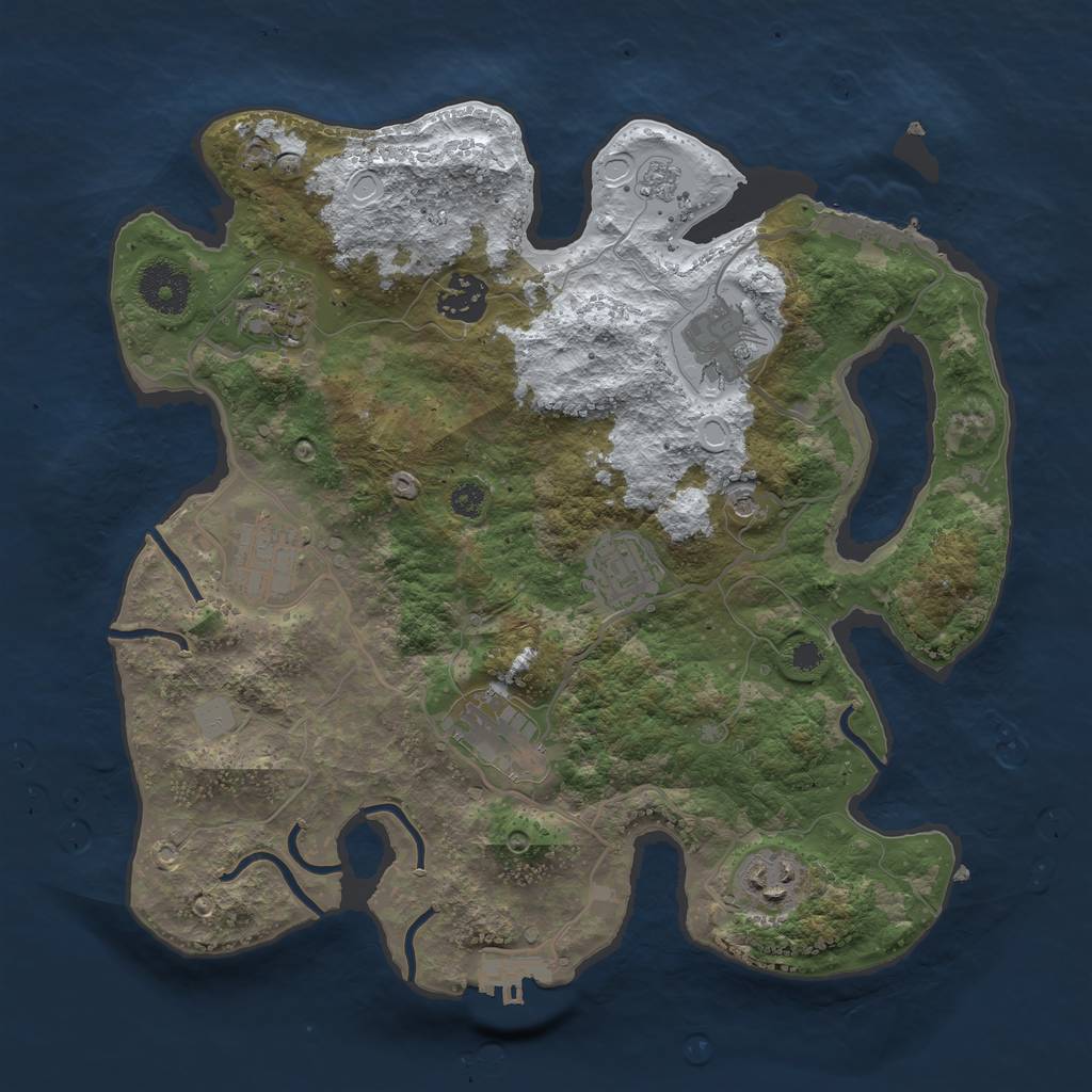 Rust Map: Procedural Map, Size: 3250, Seed: 925737985, 16 Monuments