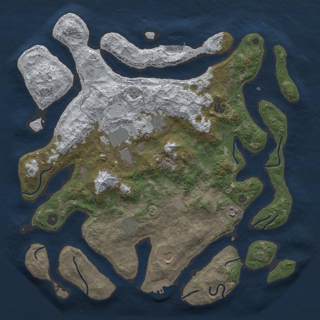 Rust Map: Procedural Map, Size: 4250, Seed: 5121233, 16 Monuments