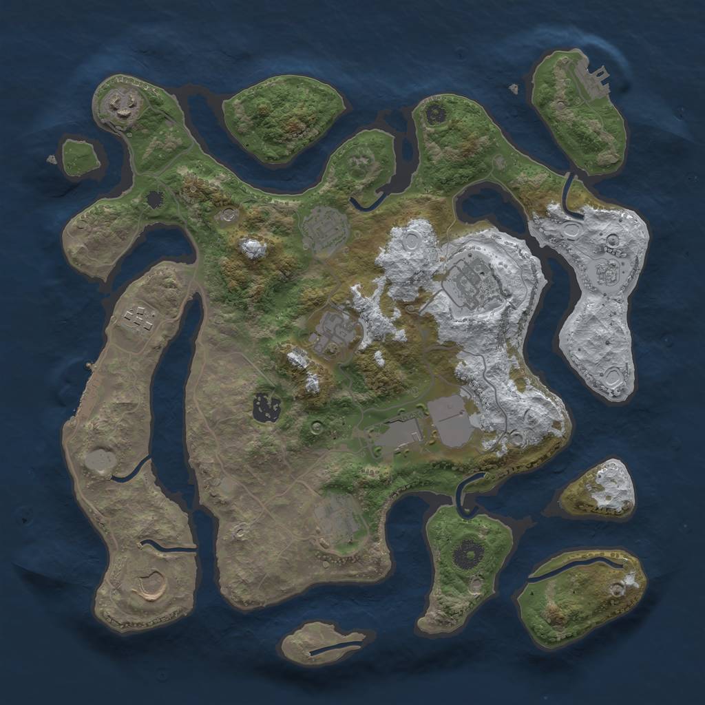 Rust Map: Procedural Map, Size: 3550, Seed: 221801, 18 Monuments