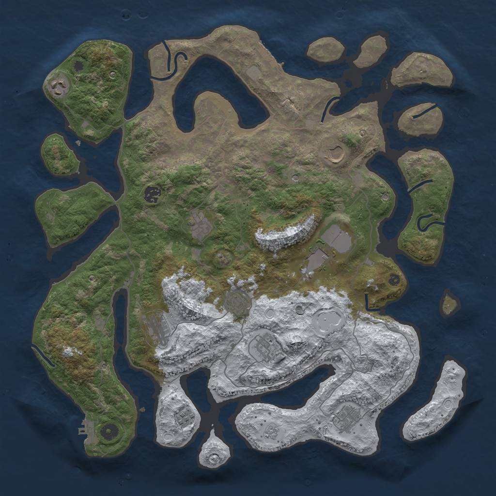 Rust Map: Procedural Map, Size: 4400, Seed: 50000, 19 Monuments