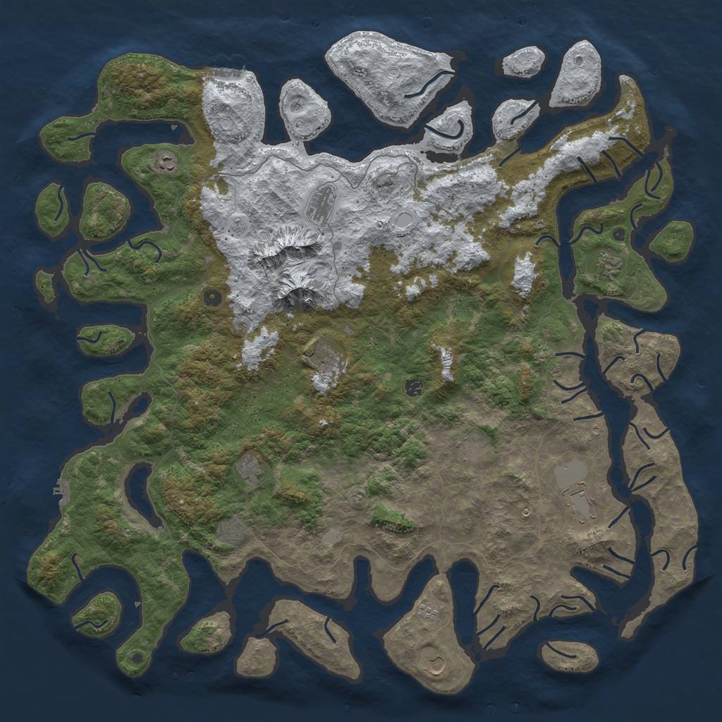 Rust Map: Procedural Map, Size: 6000, Seed: 8253985, 20 Monuments