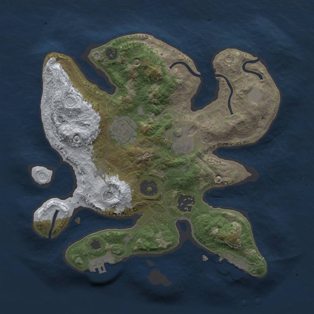 Rust Map: Procedural Map, Size: 2700, Seed: 35643, 11 Monuments