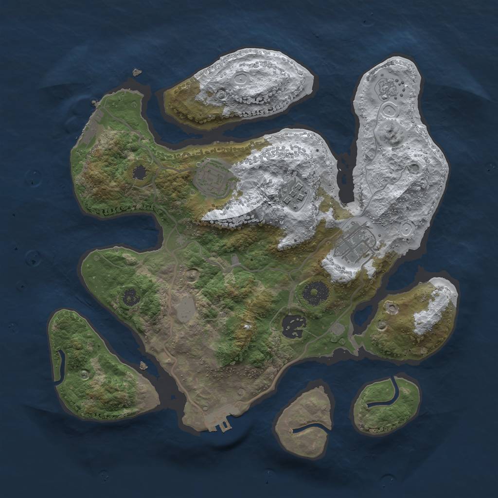 Rust Map: Procedural Map, Size: 3000, Seed: 396721656, 12 Monuments