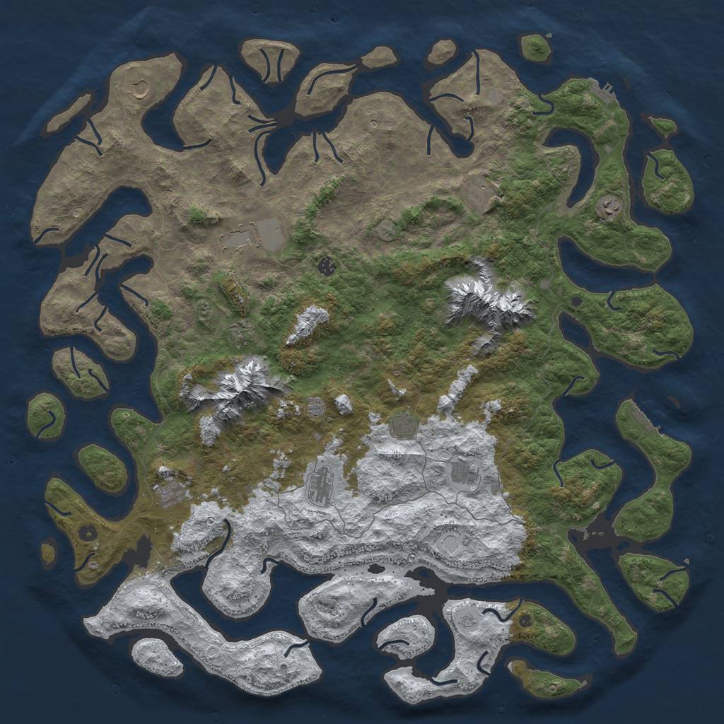 Rust Map: Procedural Map, Size: 6000, Seed: 152341231, 20 Monuments