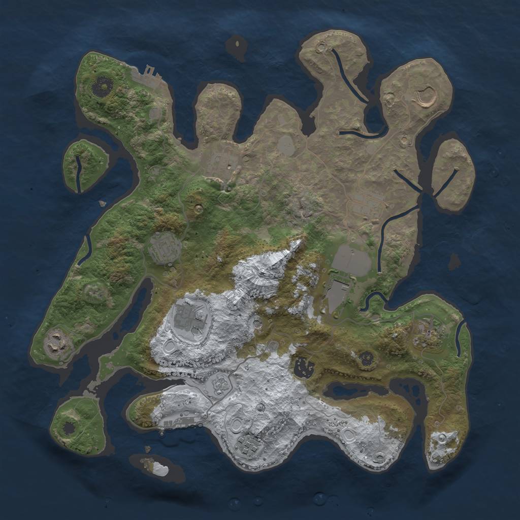 Rust Map: Procedural Map, Size: 3700, Seed: 560082048, 19 Monuments