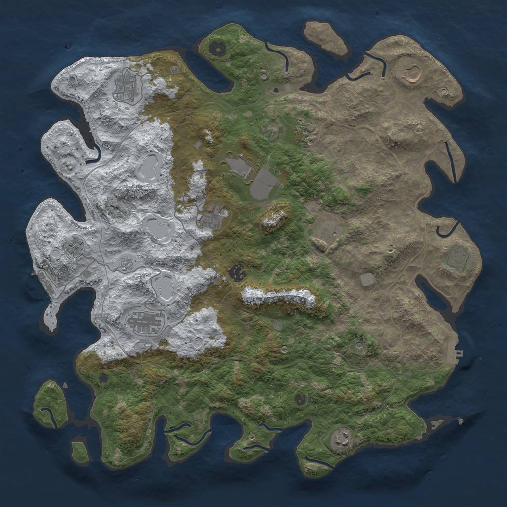 Rust Map: Procedural Map, Size: 4500, Seed: 1801473, 20 Monuments