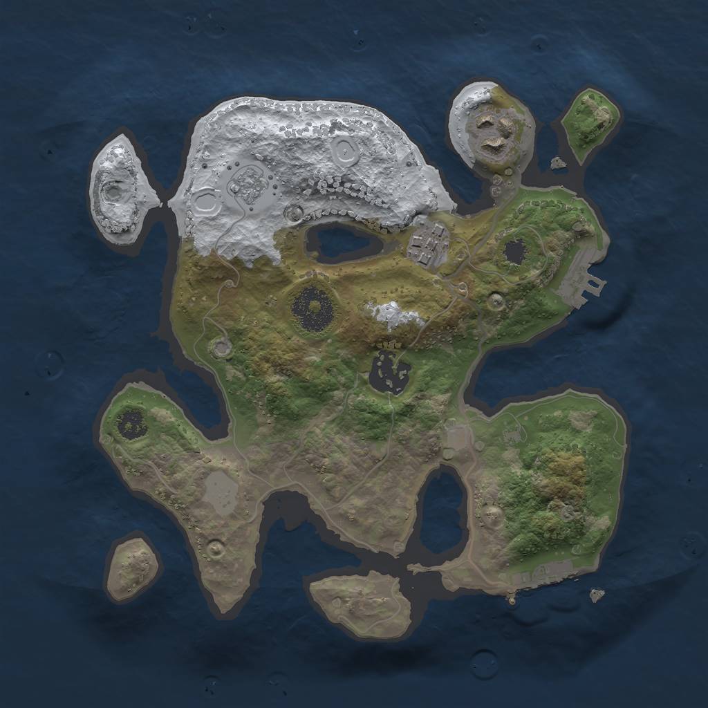 Rust Map: Procedural Map, Size: 2500, Seed: 69916904, 11 Monuments