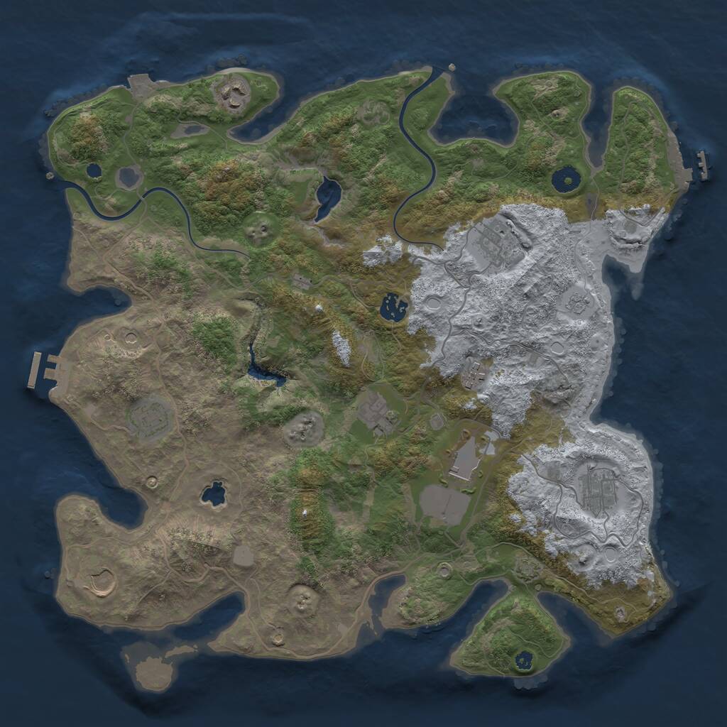 Rust Map: Procedural Map, Size: 4000, Seed: 1393783525, 15 Monuments
