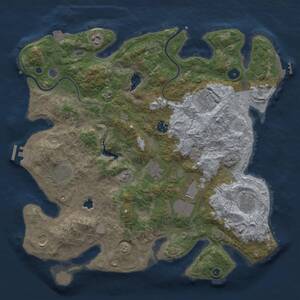 Thumbnail Rust Map: Procedural Map, Size: 4000, Seed: 1393783525, 15 Monuments