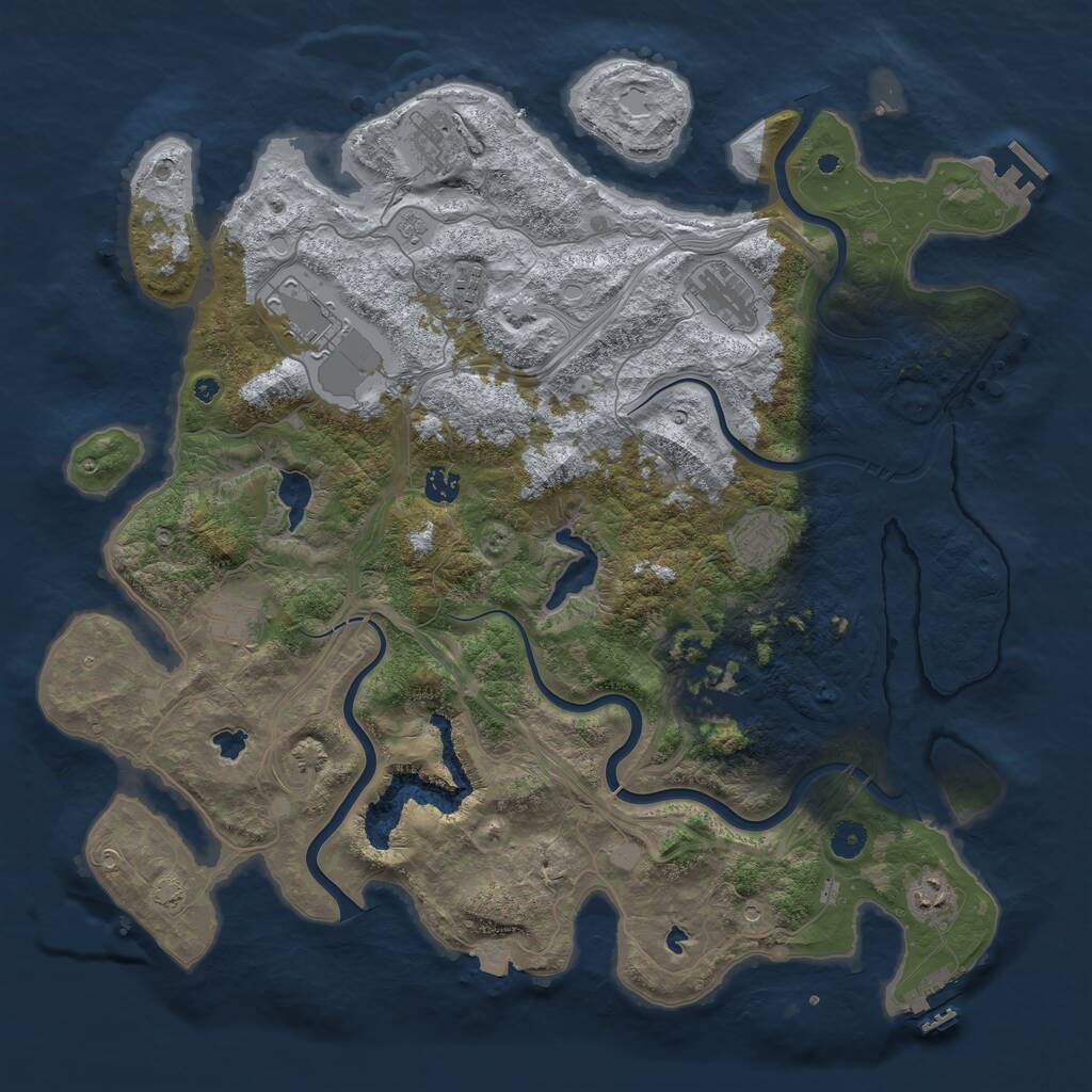 Rust Map: Procedural Map, Size: 4500, Seed: 1046231147, 15 Monuments