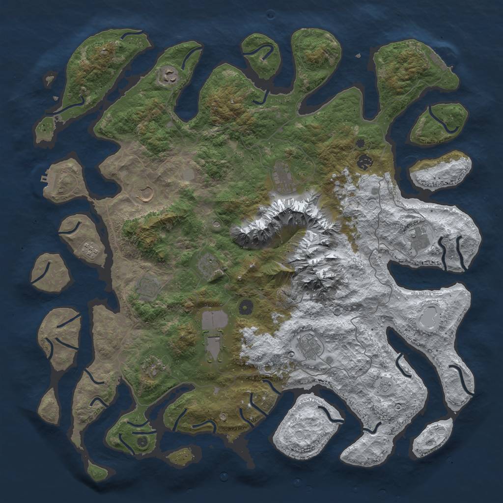 Rust Map: Procedural Map, Size: 5000, Seed: 978700889, 20 Monuments