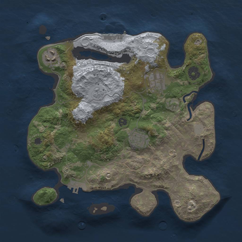 Rust Map: Procedural Map, Size: 2800, Seed: 34636432, 11 Monuments