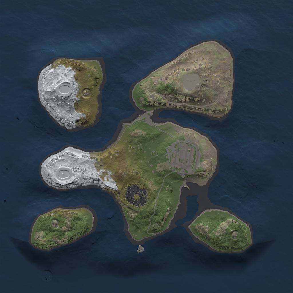 Rust Map: Procedural Map, Size: 2000, Seed: 80063, 6 Monuments