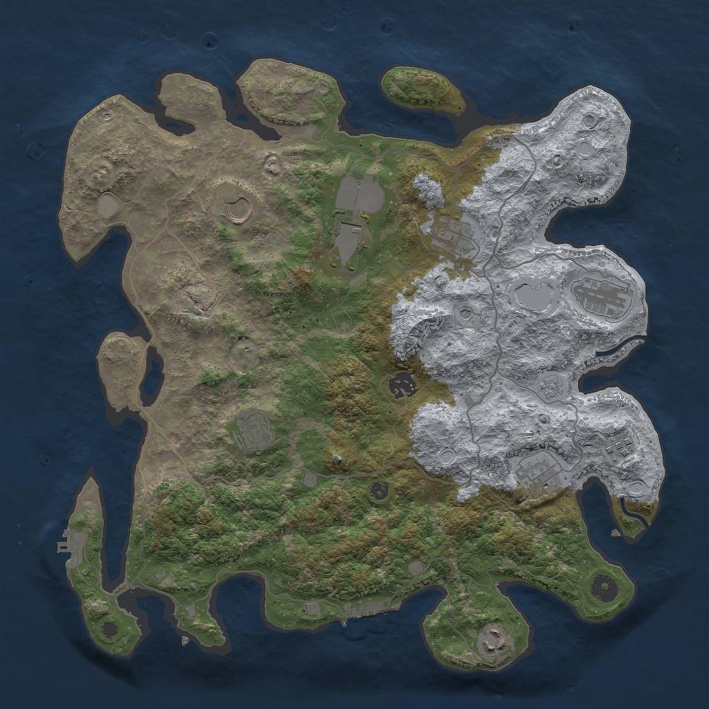 Rust Map: Procedural Map, Size: 4000, Seed: 4009815, 18 Monuments