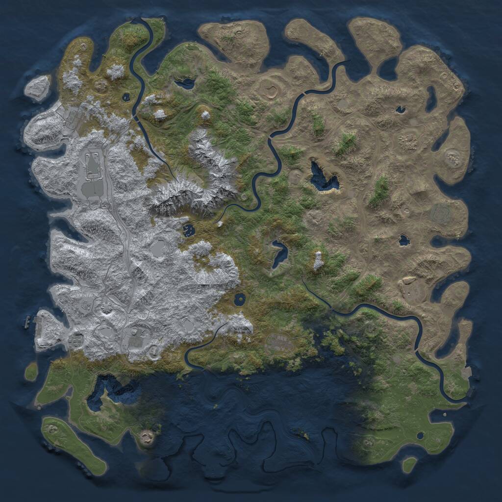 Rust Map: Procedural Map, Size: 6000, Seed: 24182549, 17 Monuments