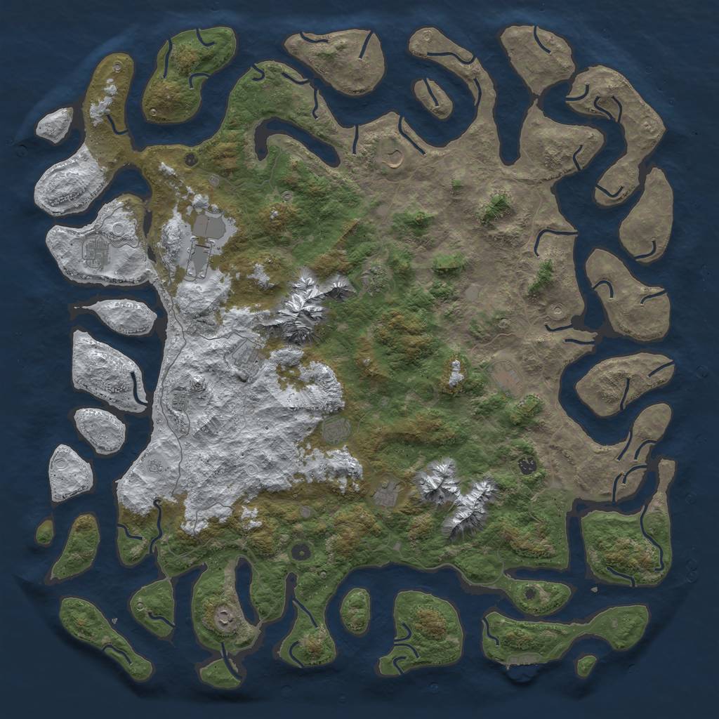 Rust Map: Procedural Map, Size: 6000, Seed: 24182549, 19 Monuments