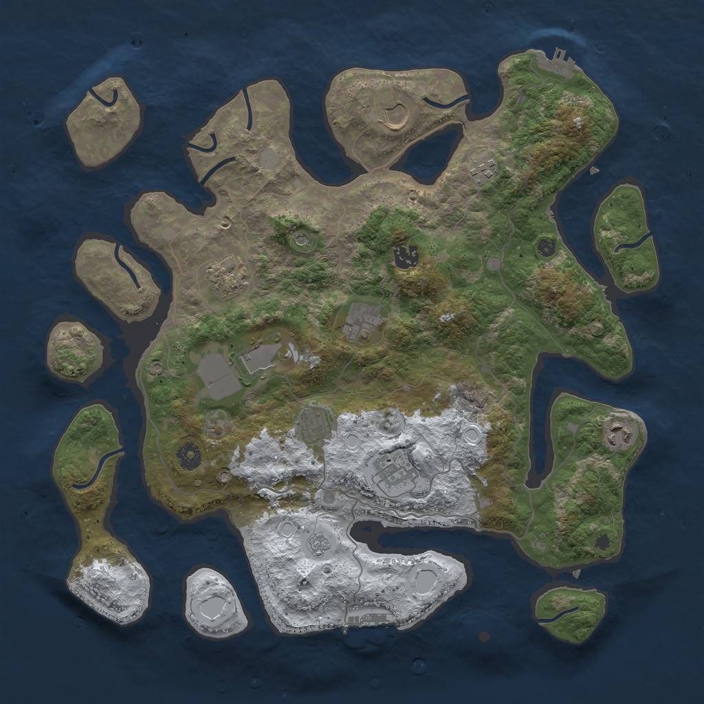 Rust Map: Procedural Map, Size: 4000, Seed: 7838967, 18 Monuments