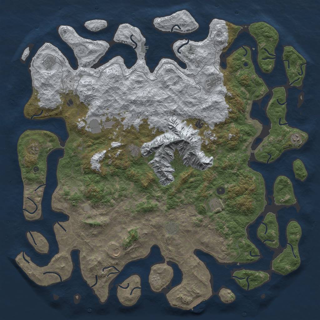 Rust Map: Procedural Map, Size: 6000, Seed: 3952, 20 Monuments