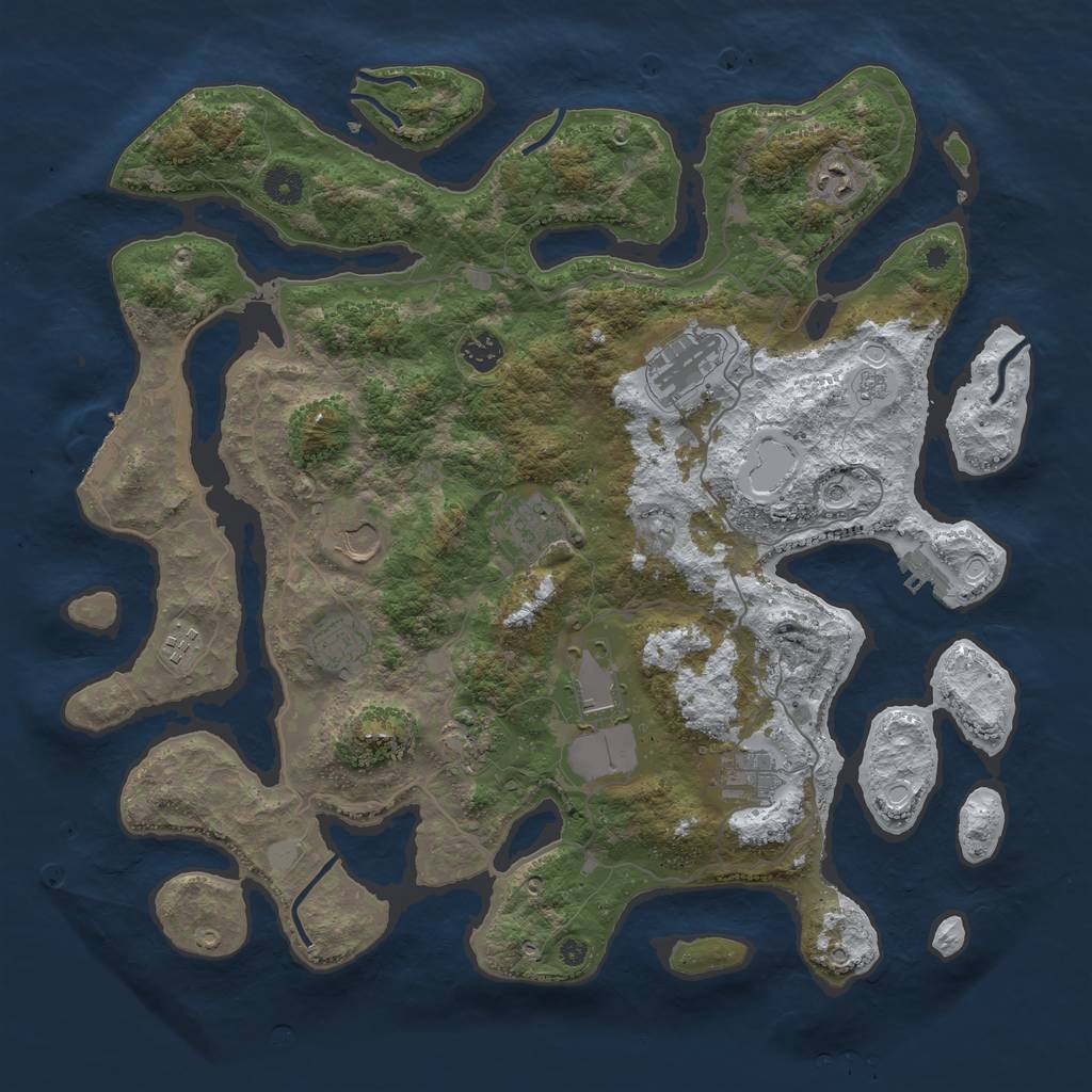 Rust Map: Procedural Map, Size: 4200, Seed: 772306, 19 Monuments