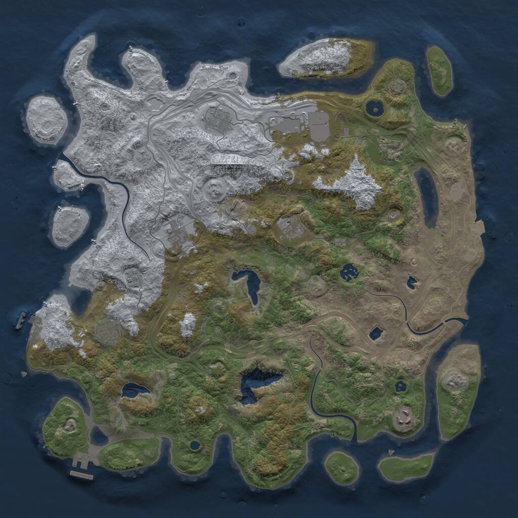 Rust Map: Procedural Map, Size: 4500, Seed: 1357924680, 15 Monuments