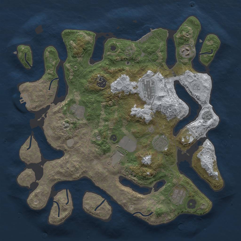 Rust Map: Procedural Map, Size: 3700, Seed: 1670500, 17 Monuments
