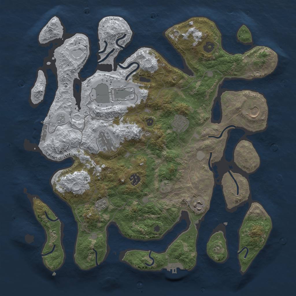 Rust Map: Procedural Map, Size: 4000, Seed: 832700031, 16 Monuments