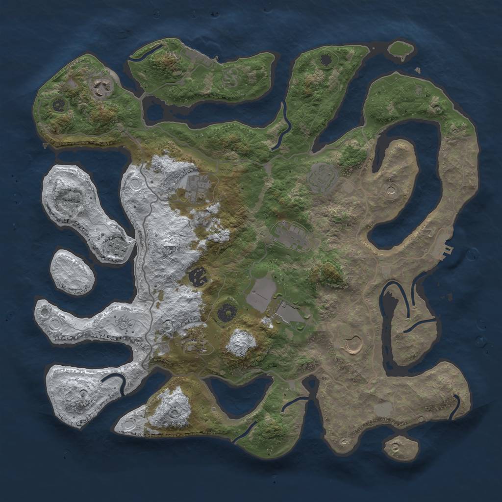 Rust Map: Procedural Map, Size: 4000, Seed: 366354704, 18 Monuments