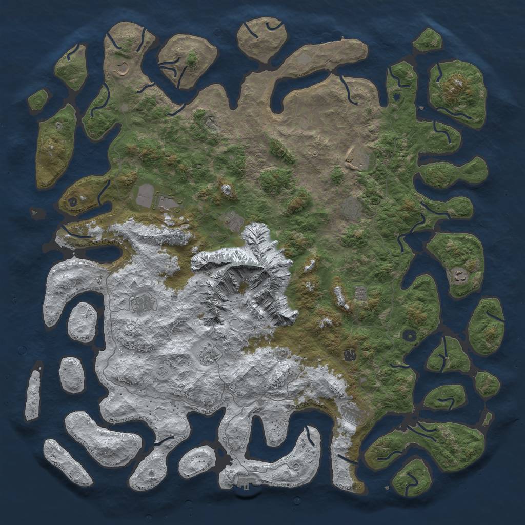 Rust Map: Procedural Map, Size: 6000, Seed: 581673, 20 Monuments