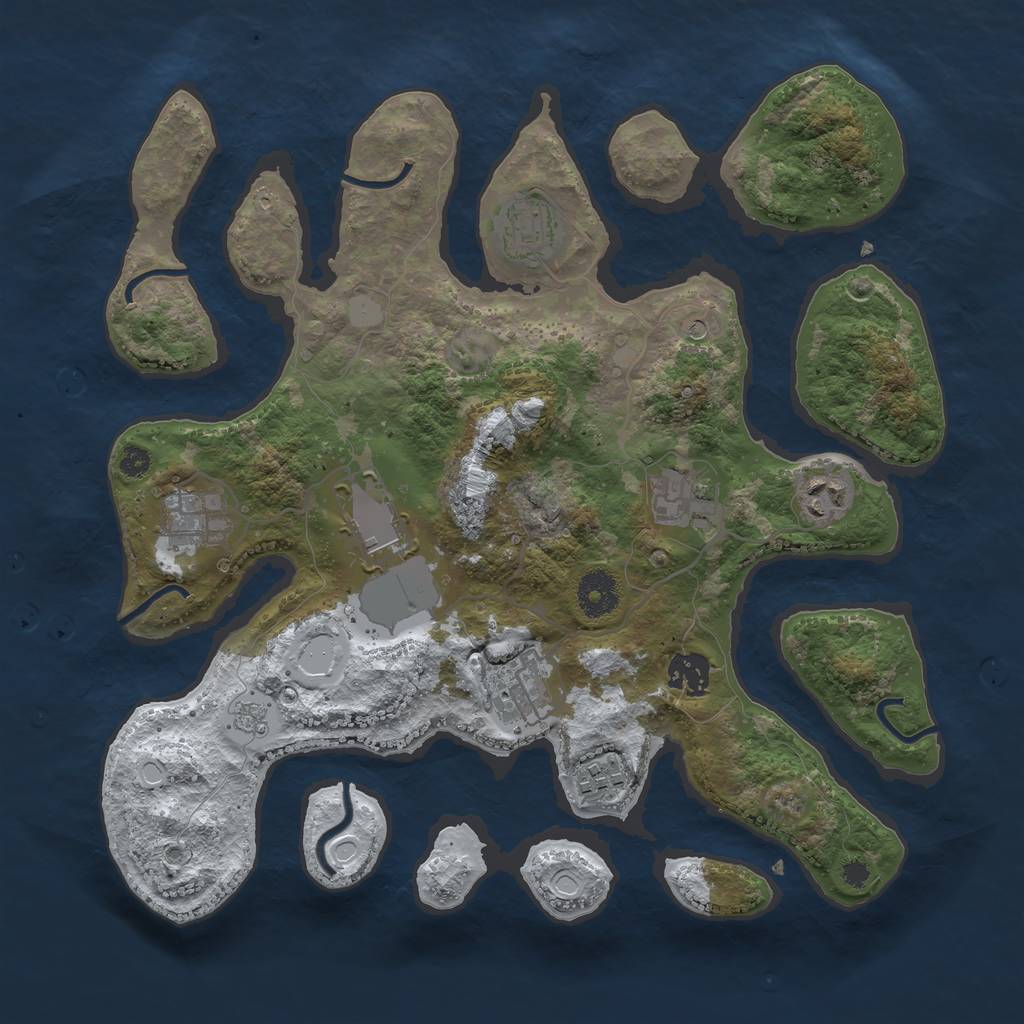 Rust Map: Procedural Map, Size: 3500, Seed: 786, 15 Monuments