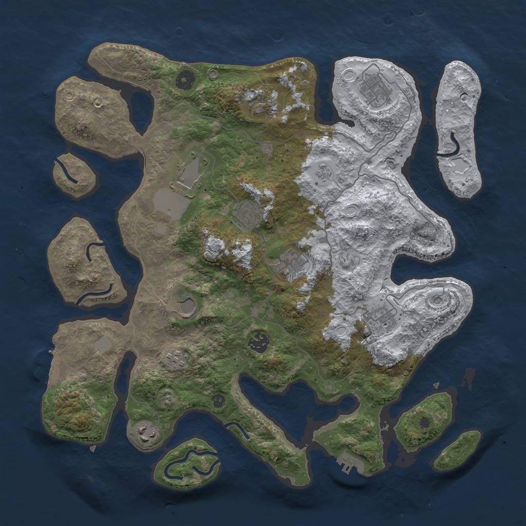 Rust Map: Procedural Map, Size: 4000, Seed: 7488483, 19 Monuments