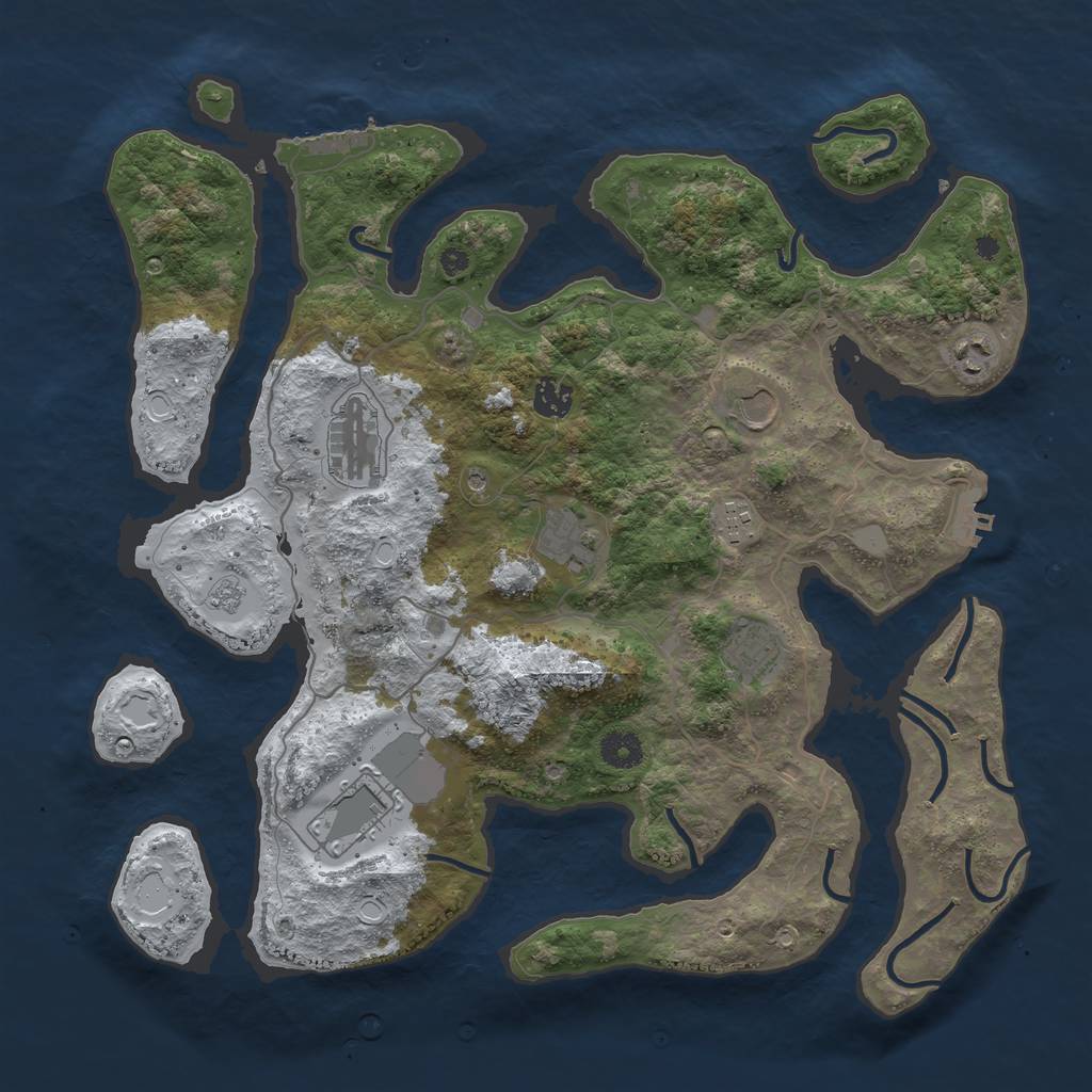 Rust Map: Procedural Map, Size: 4000, Seed: 839389, 17 Monuments