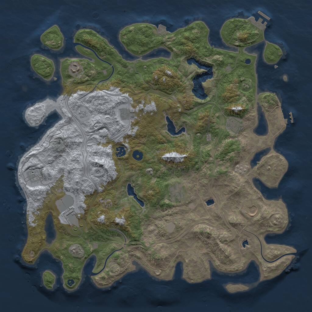 Rust Map: Procedural Map, Size: 4500, Seed: 4581687, 15 Monuments