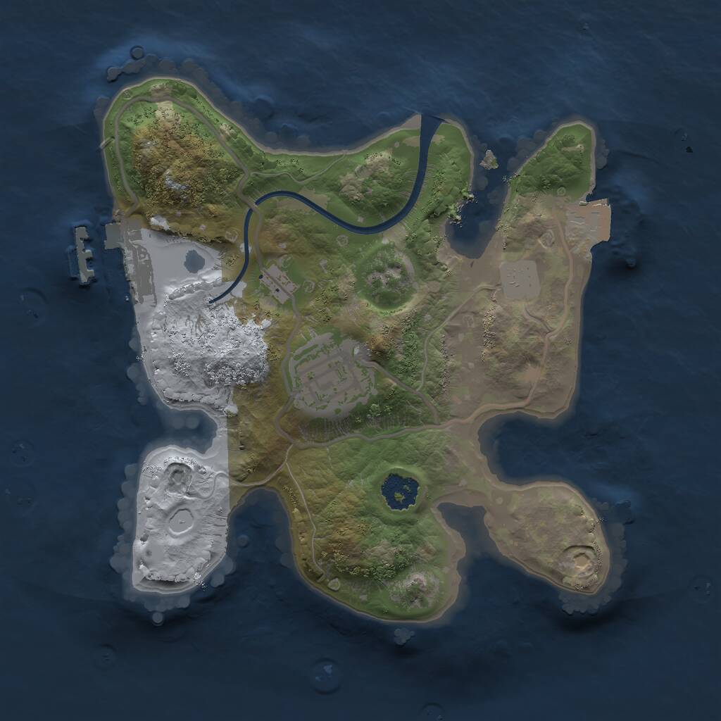 Rust Map: Procedural Map, Size: 2000, Seed: 159, 3 Monuments