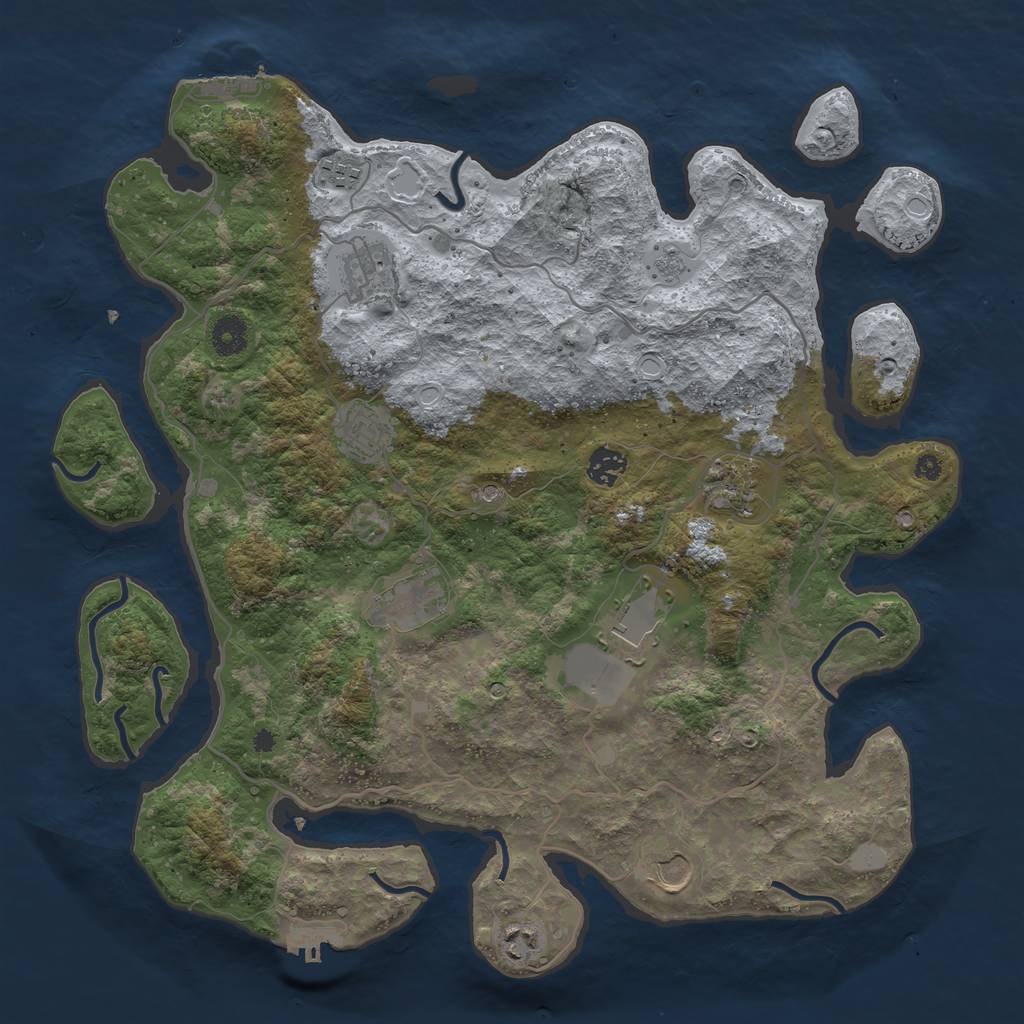 Rust Map: Procedural Map, Size: 4000, Seed: 78610719, 18 Monuments