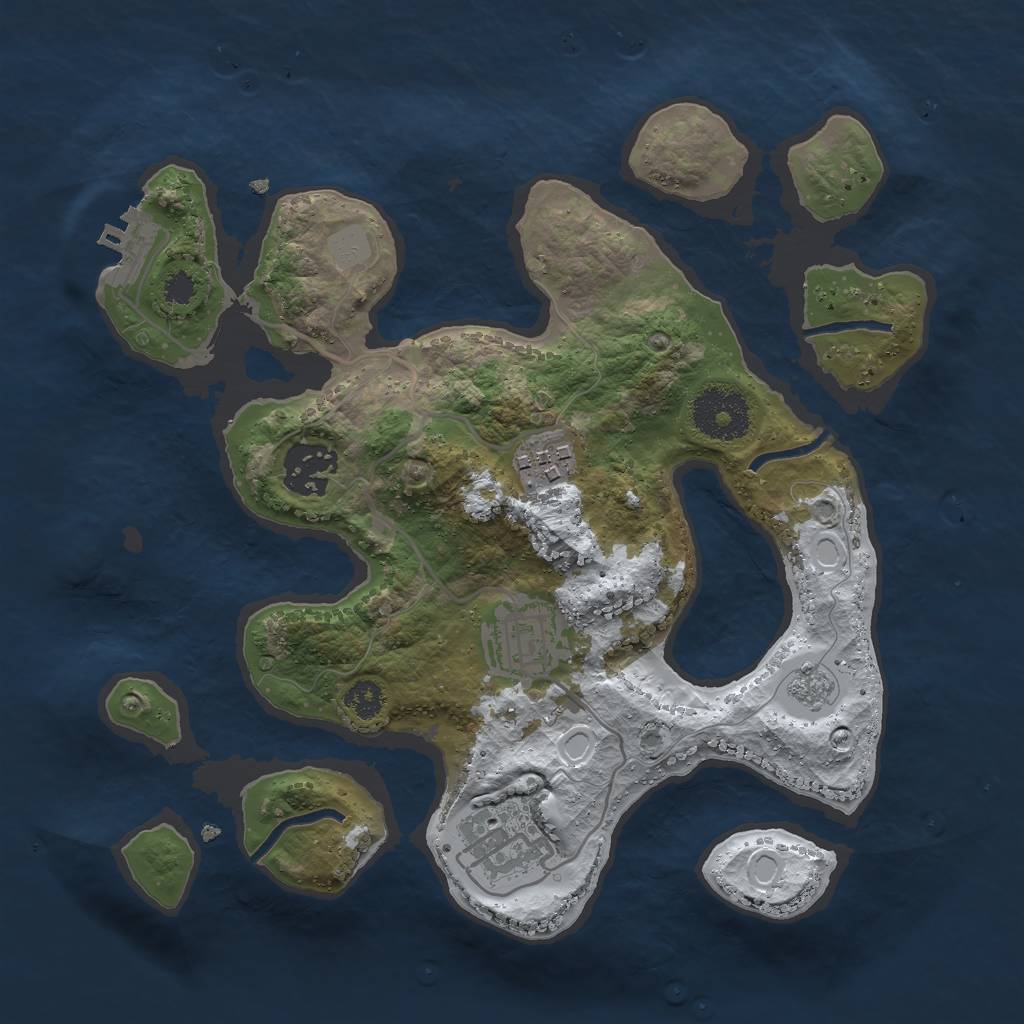 Rust Map: Procedural Map, Size: 2800, Seed: 346364, 11 Monuments