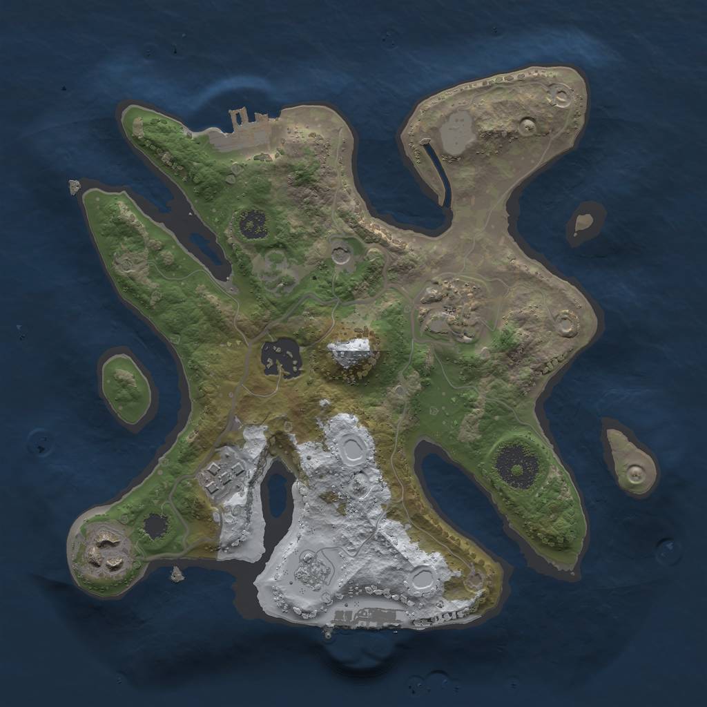 Rust Map: Procedural Map, Size: 2500, Seed: 59729832, 13 Monuments