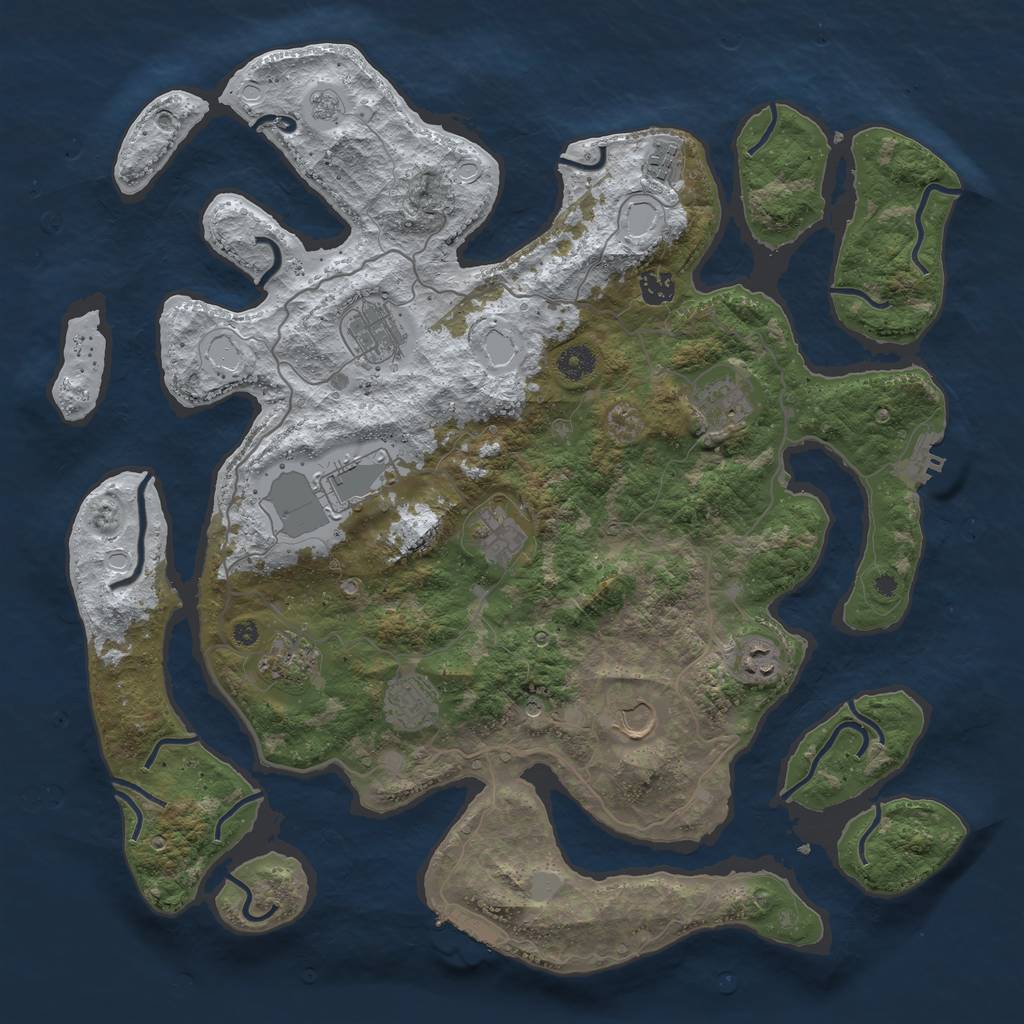 Rust Map: Procedural Map, Size: 4250, Seed: 1064186065, 19 Monuments