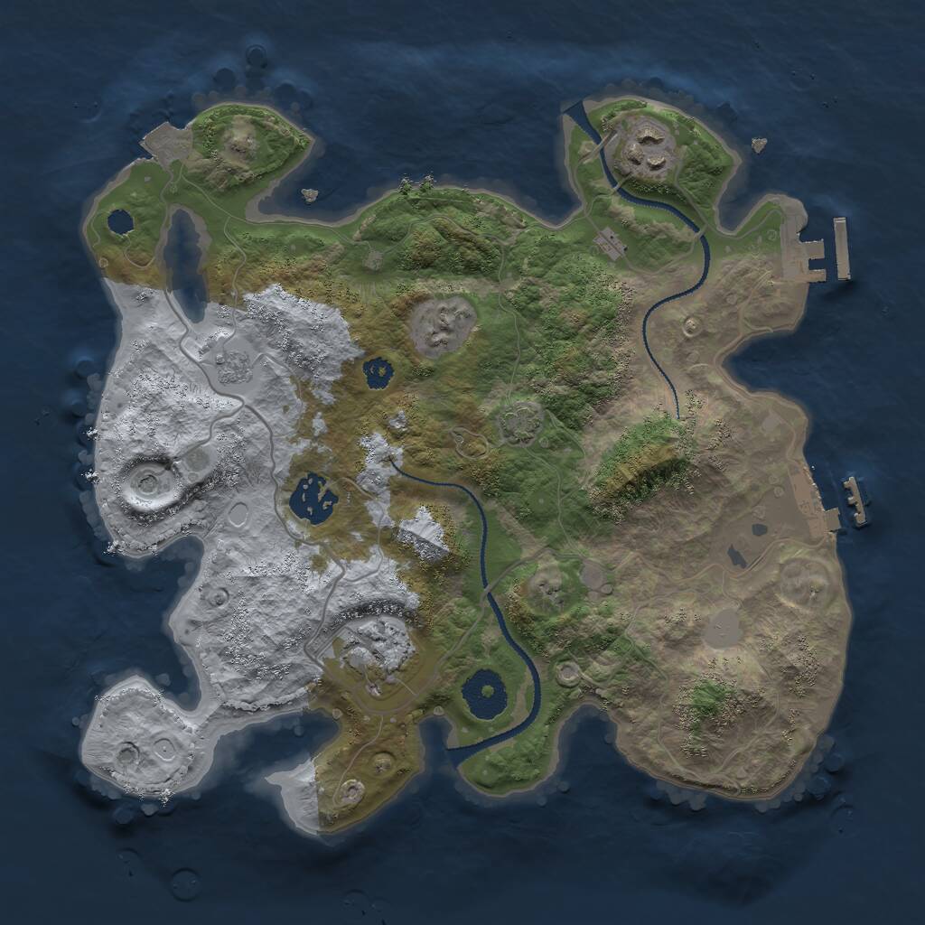 Rust Map: Procedural Map, Size: 3000, Seed: 1782175409, 9 Monuments