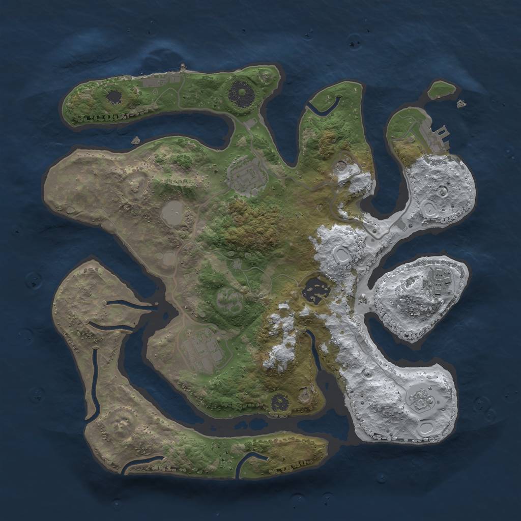 Rust Map: Procedural Map, Size: 3000, Seed: 1511645689, 13 Monuments
