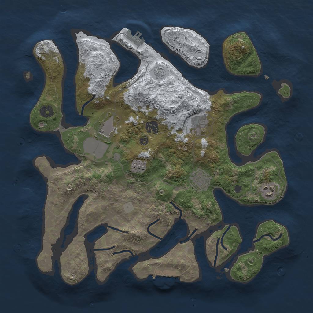 Rust Map: Procedural Map, Size: 3500, Seed: 965586994, 14 Monuments
