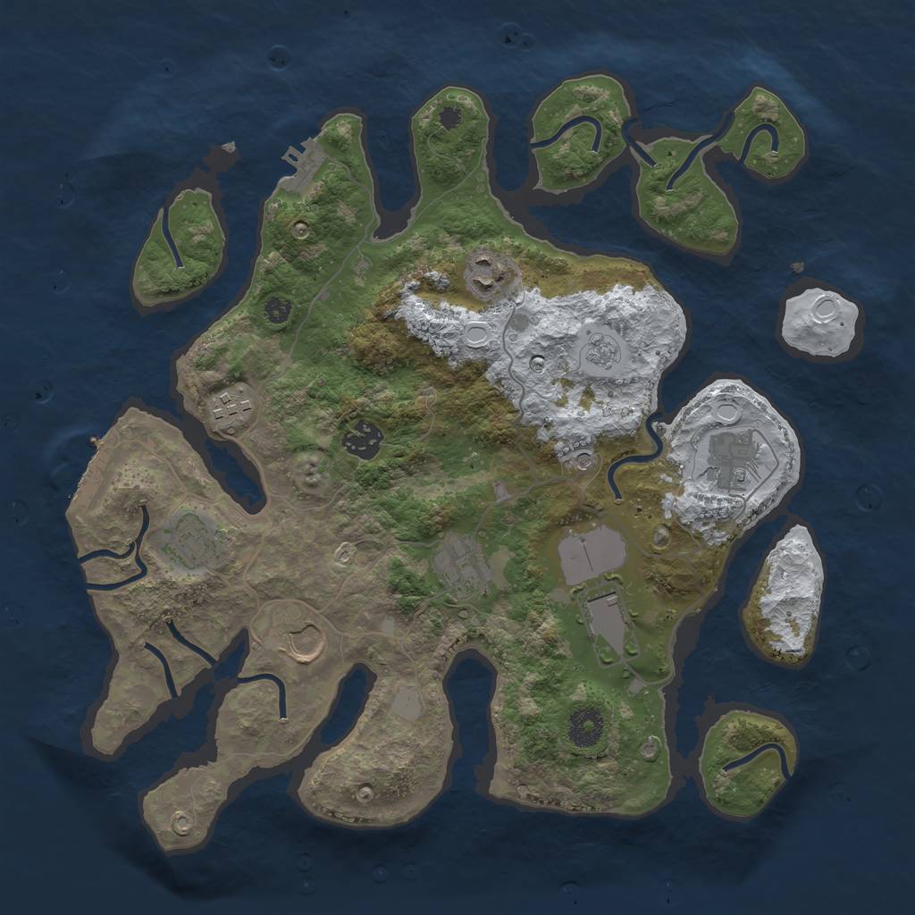 Rust Map: Procedural Map, Size: 3550, Seed: 891263, 17 Monuments