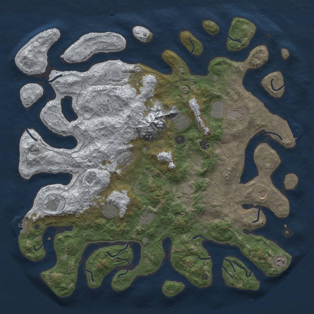 Rust Map: Procedural Map, Size: 5000, Seed: 34555, 20 Monuments