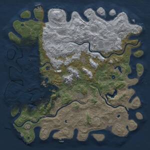 Thumbnail Rust Map: Procedural Map, Size: 5600, Seed: 1, 17 Monuments