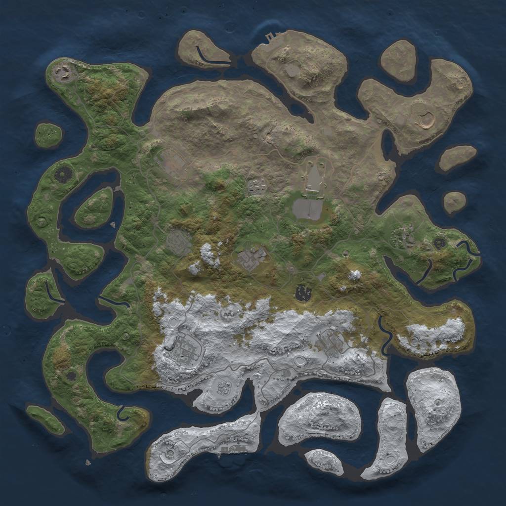 Rust Map: Procedural Map, Size: 4500, Seed: 132548, 20 Monuments