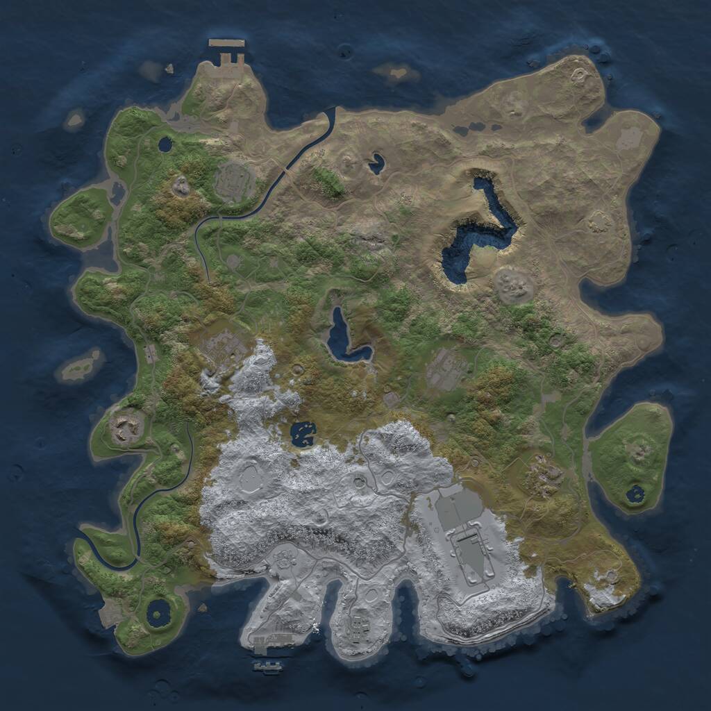 Rust Map: Procedural Map, Size: 4000, Seed: 3022022, 14 Monuments