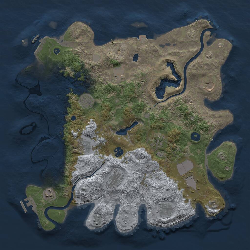 Rust Map: Procedural Map, Size: 4000, Seed: 3022022, 17 Monuments