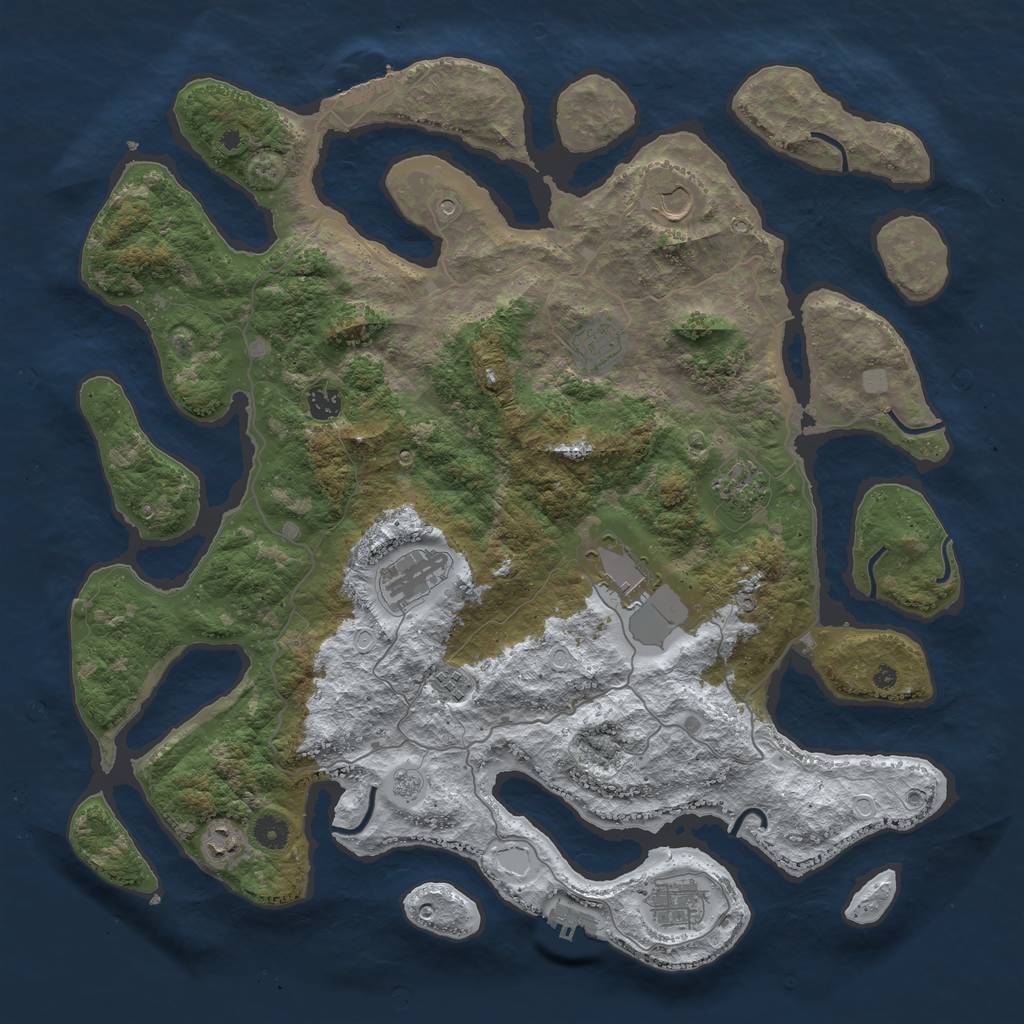Rust Map: Procedural Map, Size: 4500, Seed: 976617121, 18 Monuments