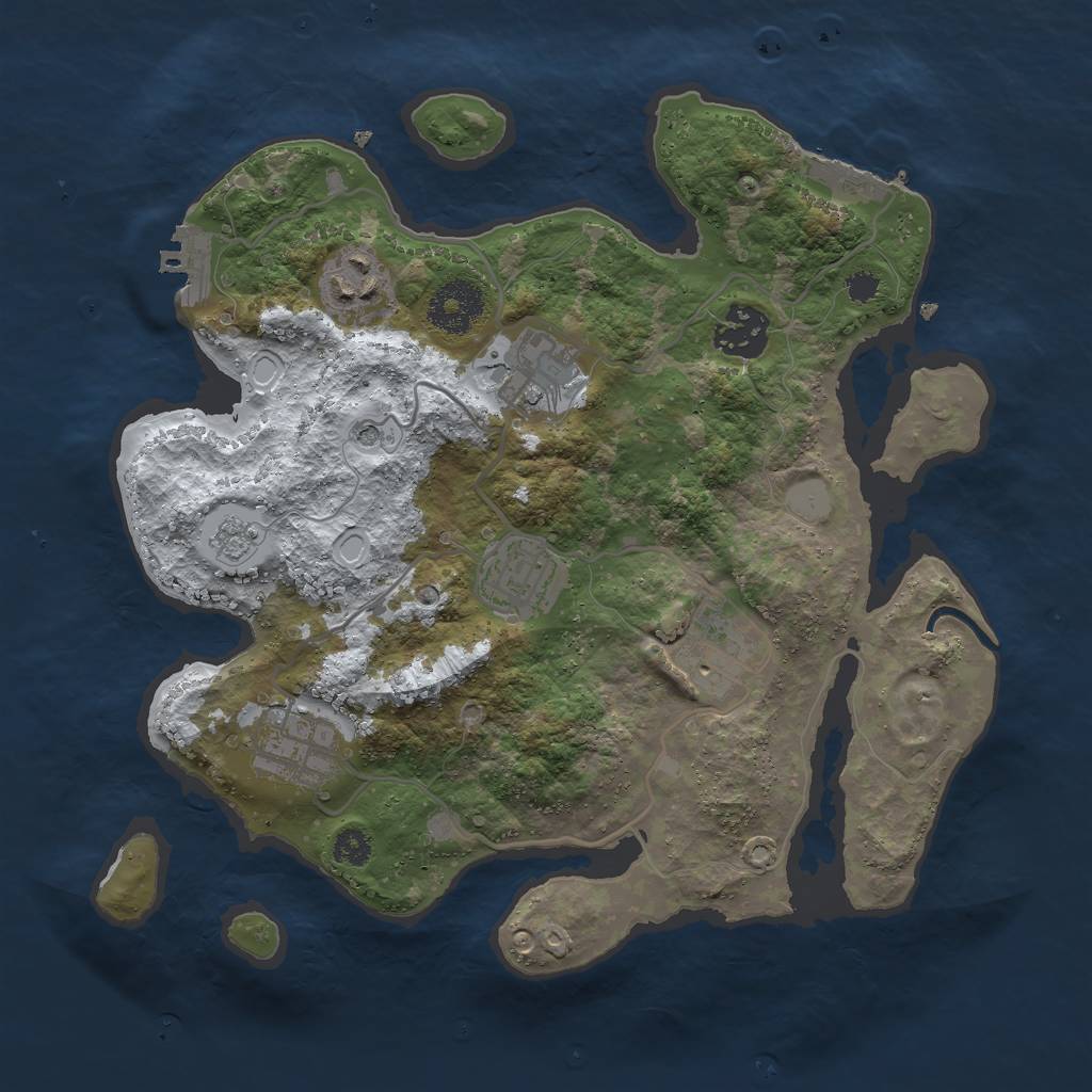 Rust Map: Procedural Map, Size: 3000, Seed: 278383019, 15 Monuments
